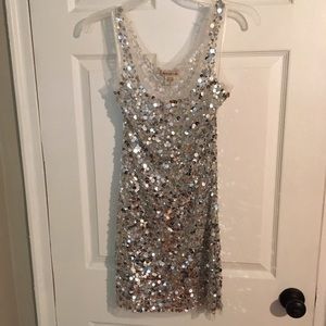 Arden B Silver Sequin Dress